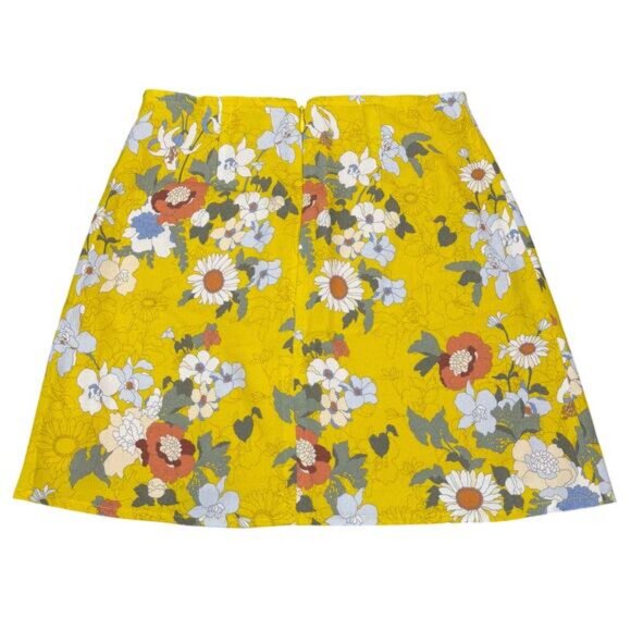 Aritzia Sunday Best Tatiana Mini Skirt in Floral Marigold Size 00 - Picture 6 of 6